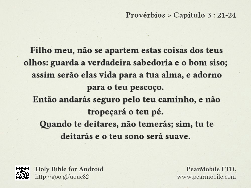 Provérbios, Capítulo 3:21-24